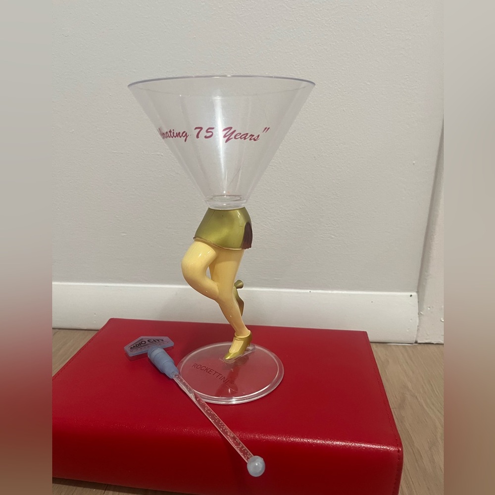 Radio City Music Hall Commemorative’s 75 Years Cocktail Glass and Stirrer